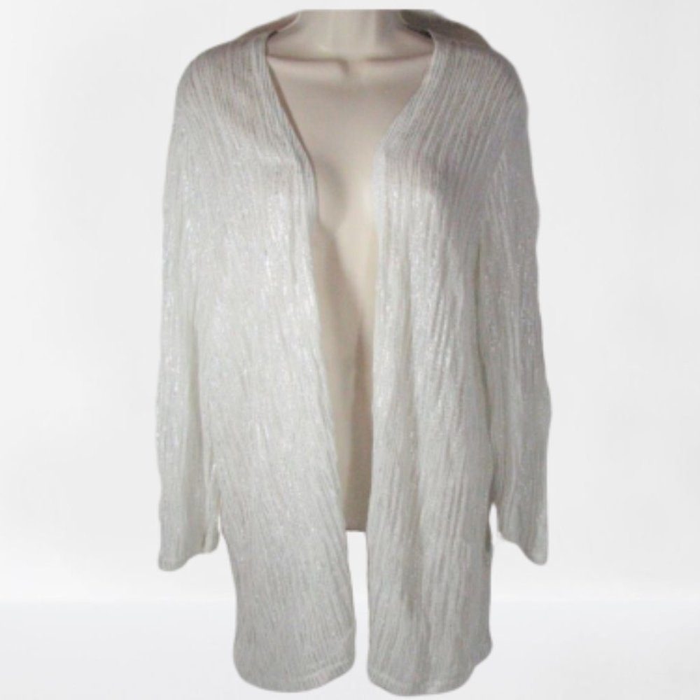 Travelers Chico's Cardigan White Silver Open XL 3